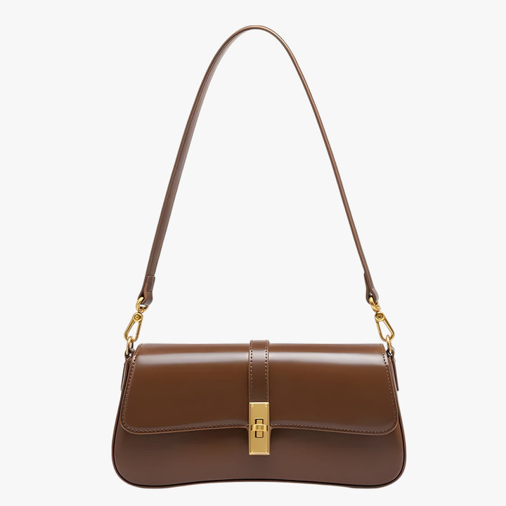 Womens Baguette Shoulder Bag with Clasp Closure