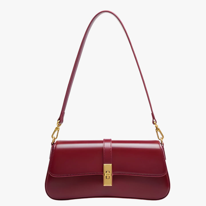 Womens Baguette Shoulder Bag with Clasp Closure