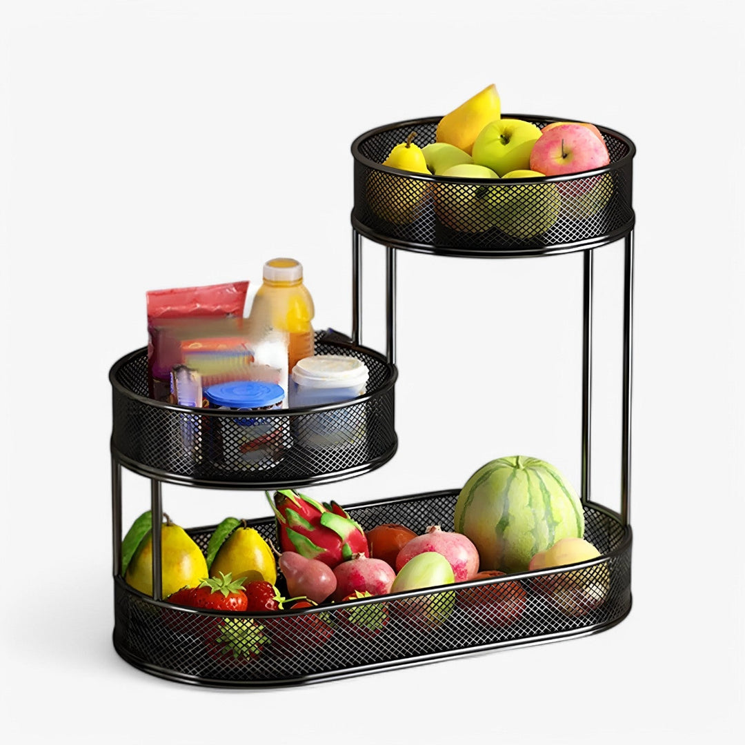 Multi Tier Iron Fruit Basket Organizer for Kitchen