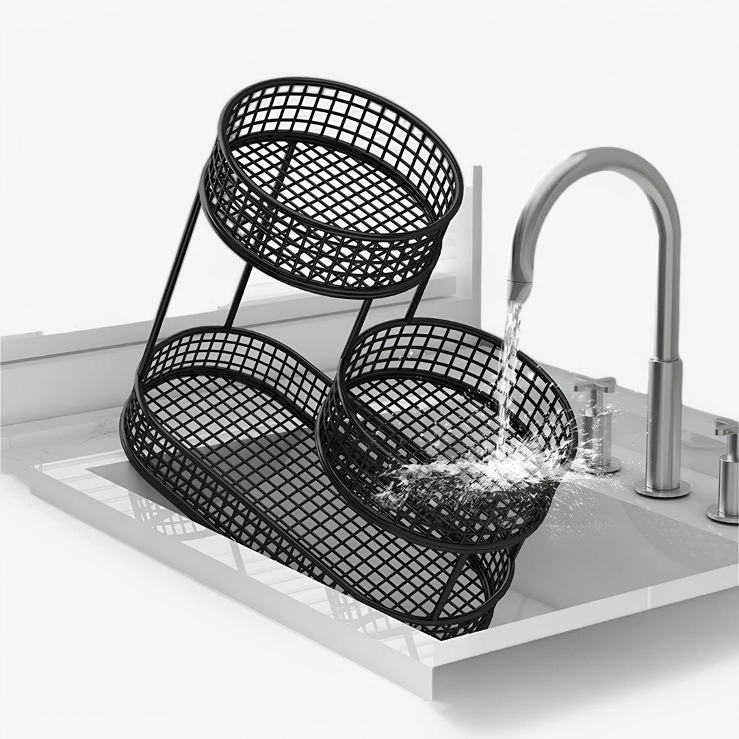 Multi Tier Iron Fruit Basket Organizer for Kitchen