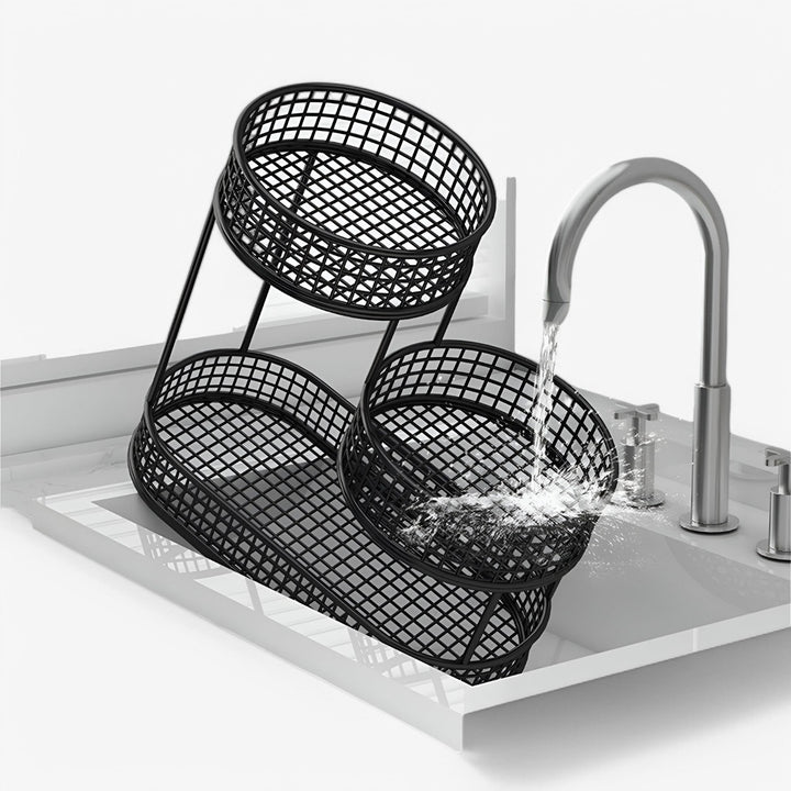 Multi Tier Iron Fruit Basket Organizer for Kitchen