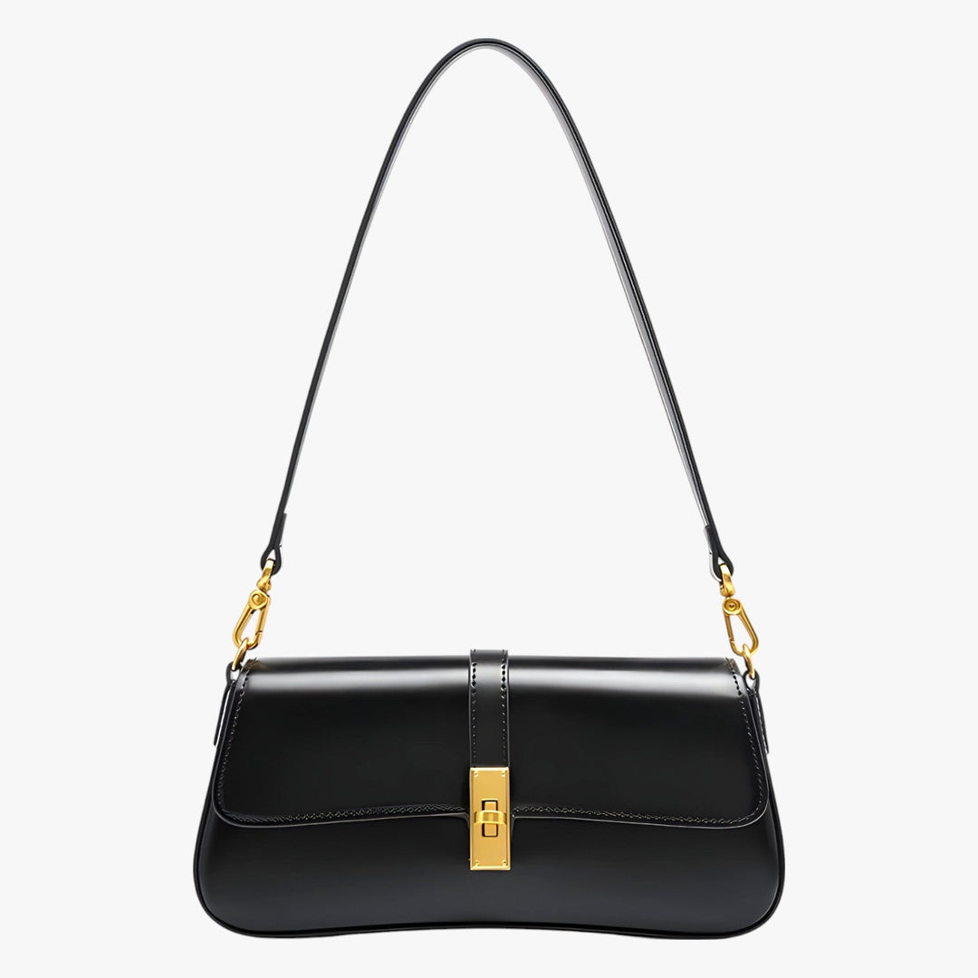 Womens Baguette Shoulder Bag with Clasp Closure