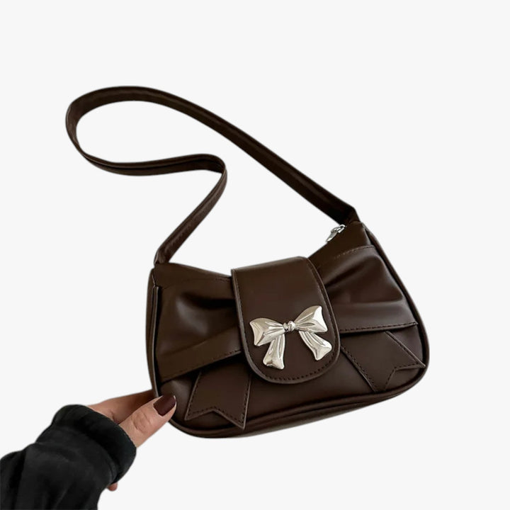 Womens PU Leather Shoulder Bag with Zipper Closure