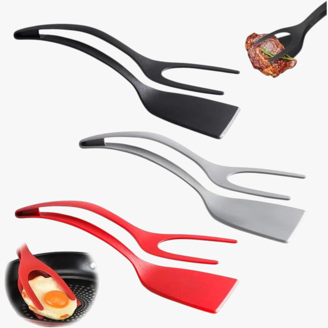2 in 1 Silicone Spatula Tongs Kitchen Utensil