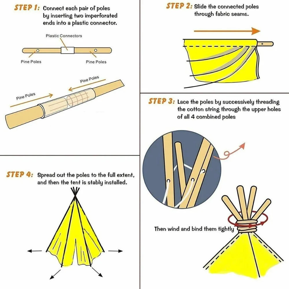 Tipi Play Tent Indoor Outdoor Children