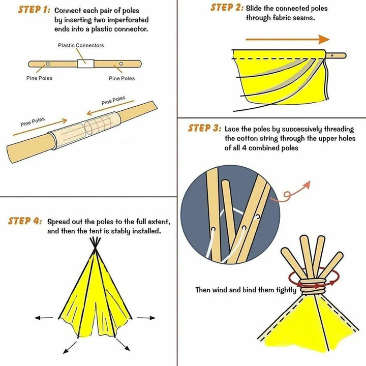 Tipi Play Tent Indoor Outdoor Children