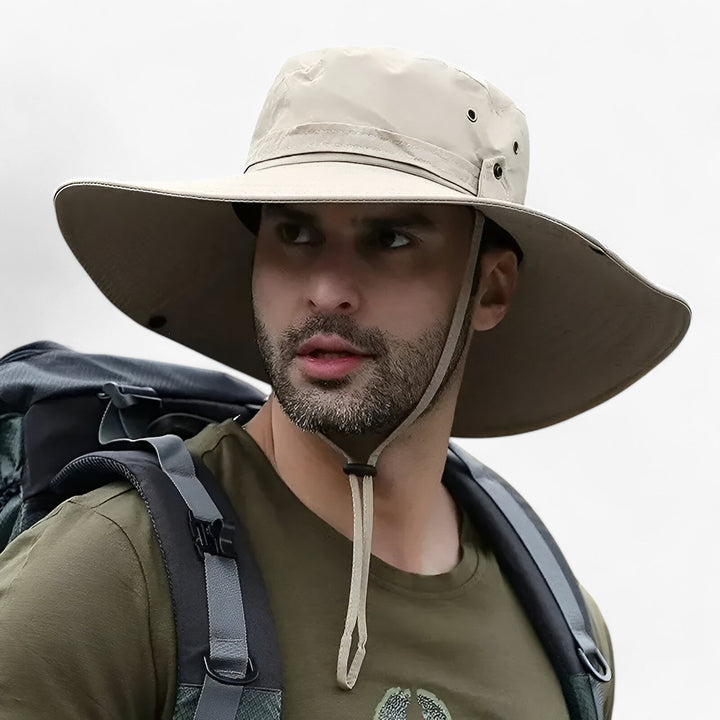 Wide Brim Outdoor Sun Hat with Adjustable Chin Strap