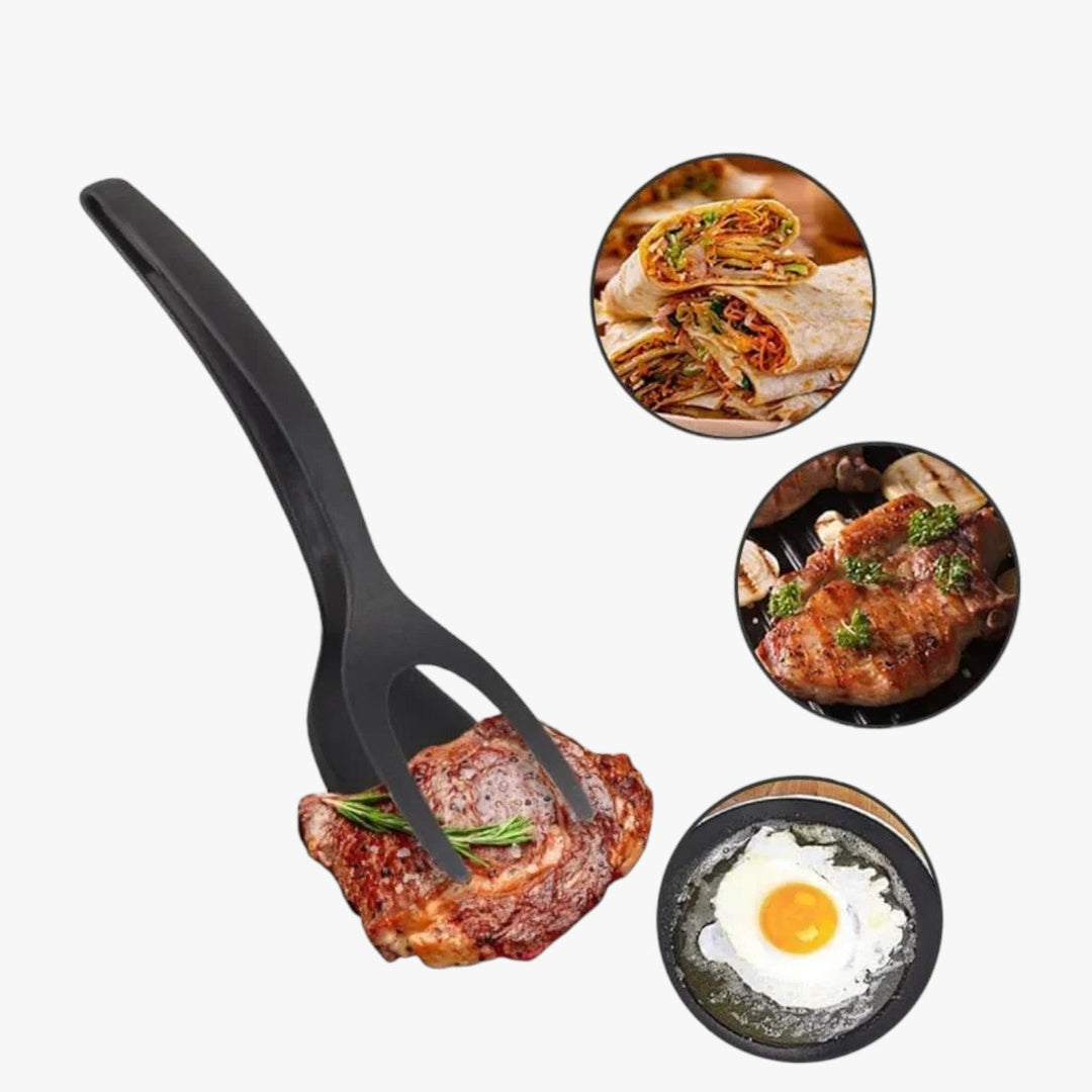 2 in 1 Silicone Spatula Tongs Kitchen Utensil