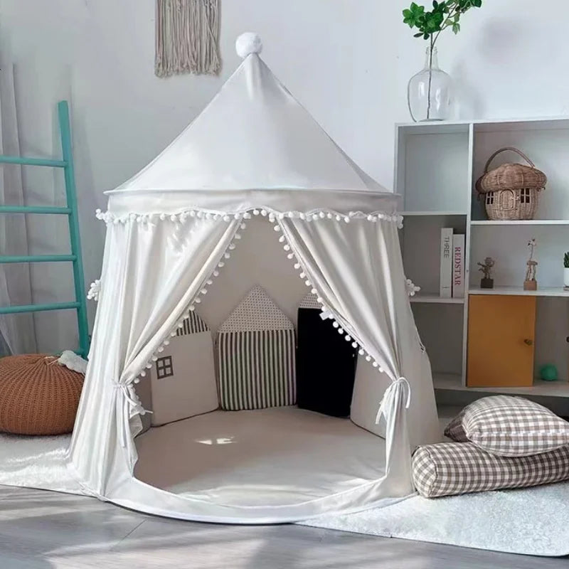 Round Plush Play Tent for Kids Indoor Outdoor