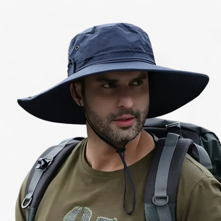 Wide Brim Outdoor Sun Hat with Adjustable Chin Strap