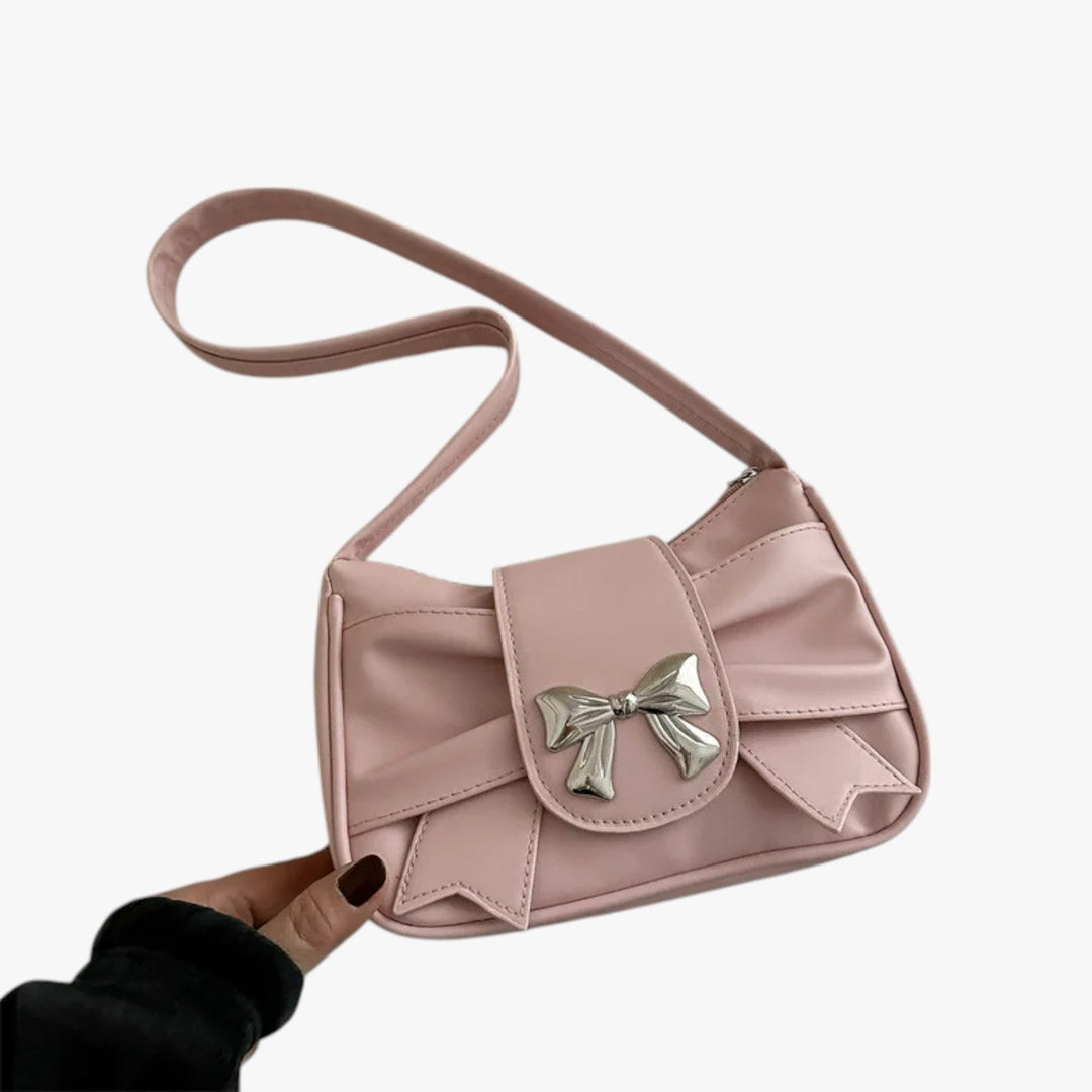 Womens PU Leather Shoulder Bag with Zipper Closure