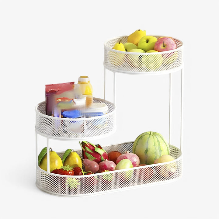 Multi Tier Iron Fruit Basket Organizer for Kitchen
