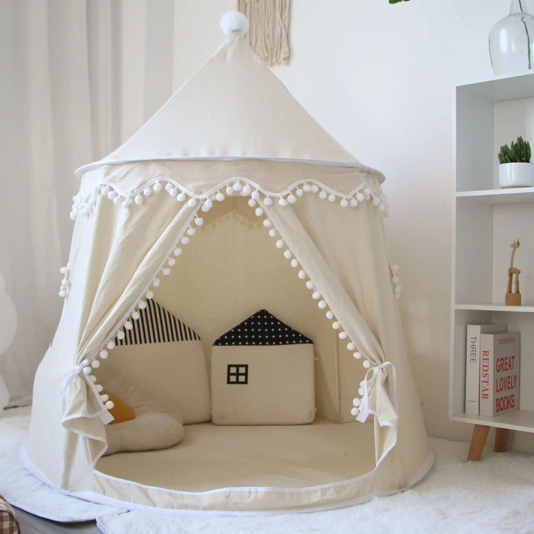 Round Plush Play Tent for Kids Indoor Outdoor