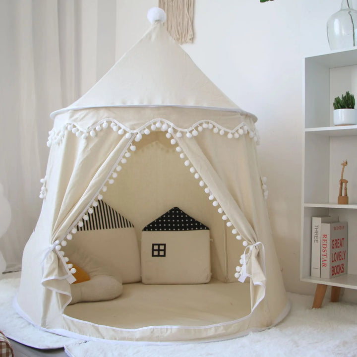 Round Plush Play Tent for Kids Indoor Outdoor