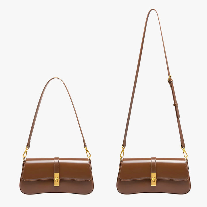 Womens Baguette Shoulder Bag with Clasp Closure