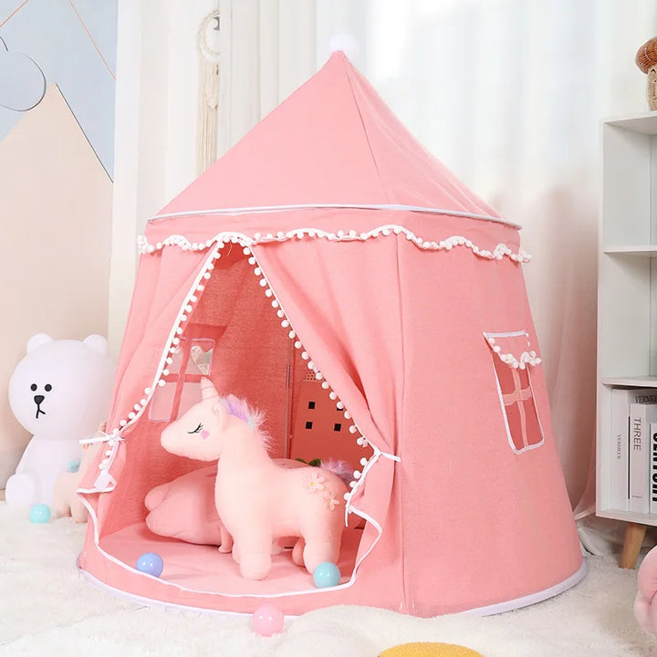 Round Plush Play Tent for Kids Indoor Outdoor