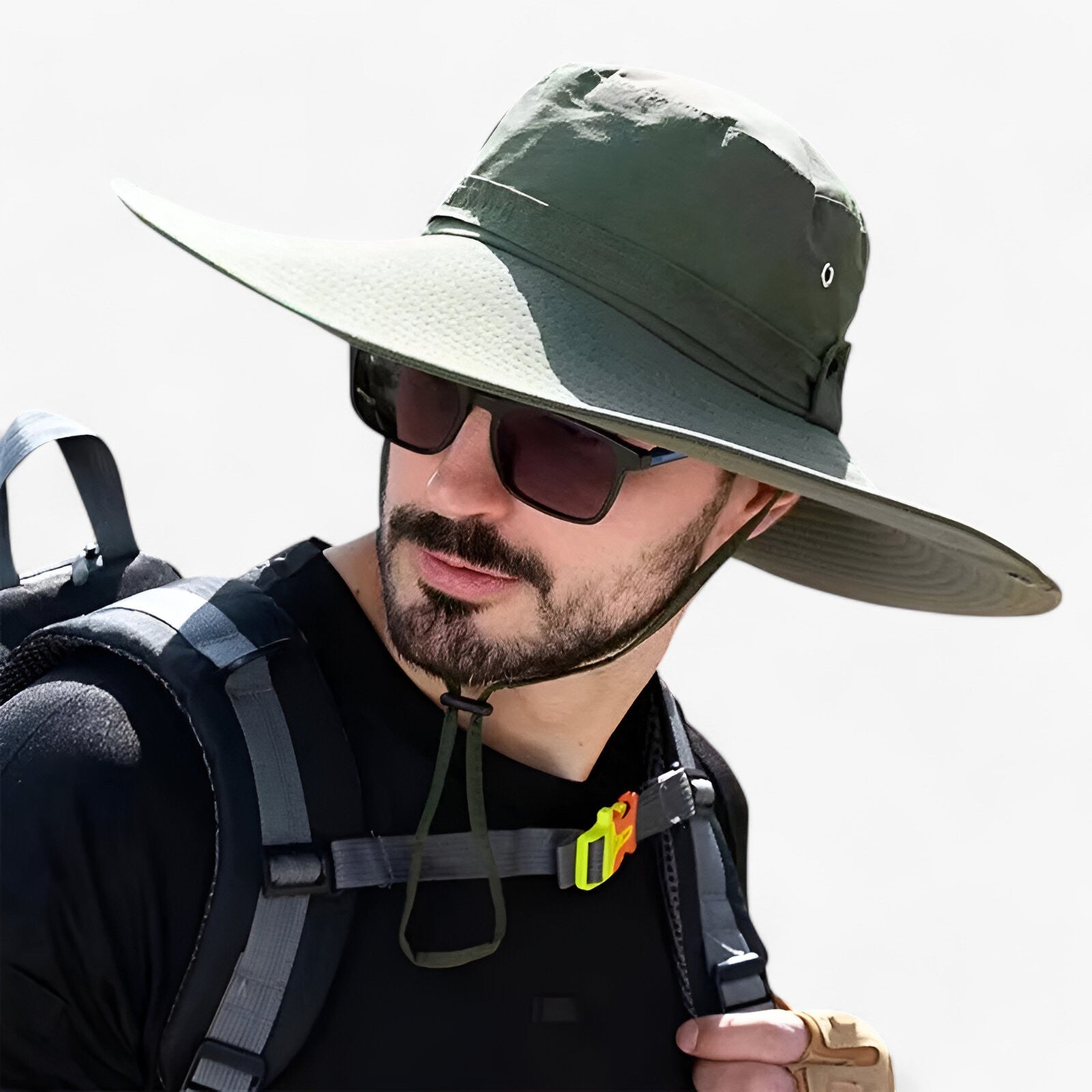 Wide Brim Outdoor Sun Hat with Adjustable Chin Strap – jowsie.com