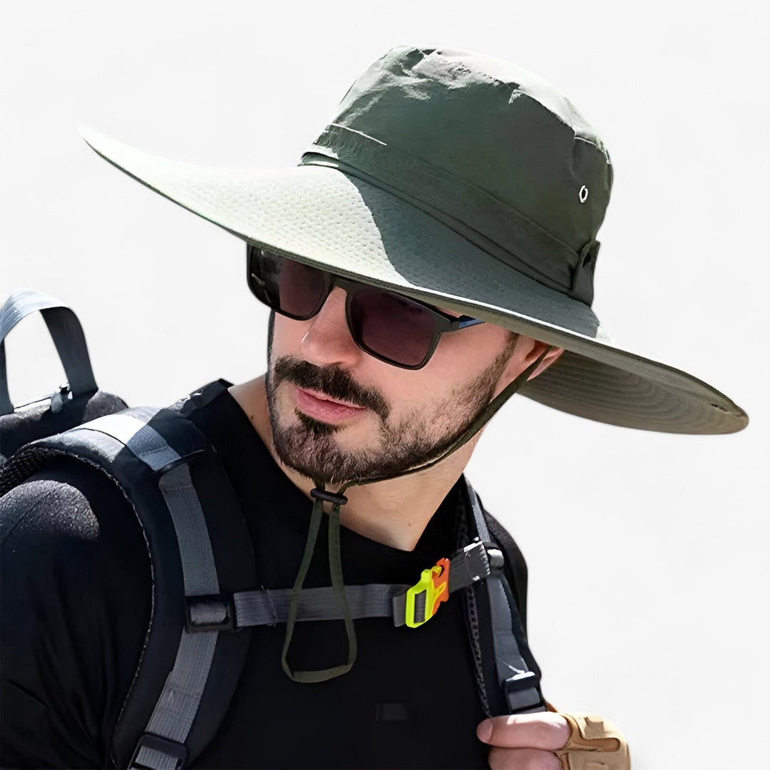 Wide Brim Outdoor Sun Hat with Adjustable Chin Strap