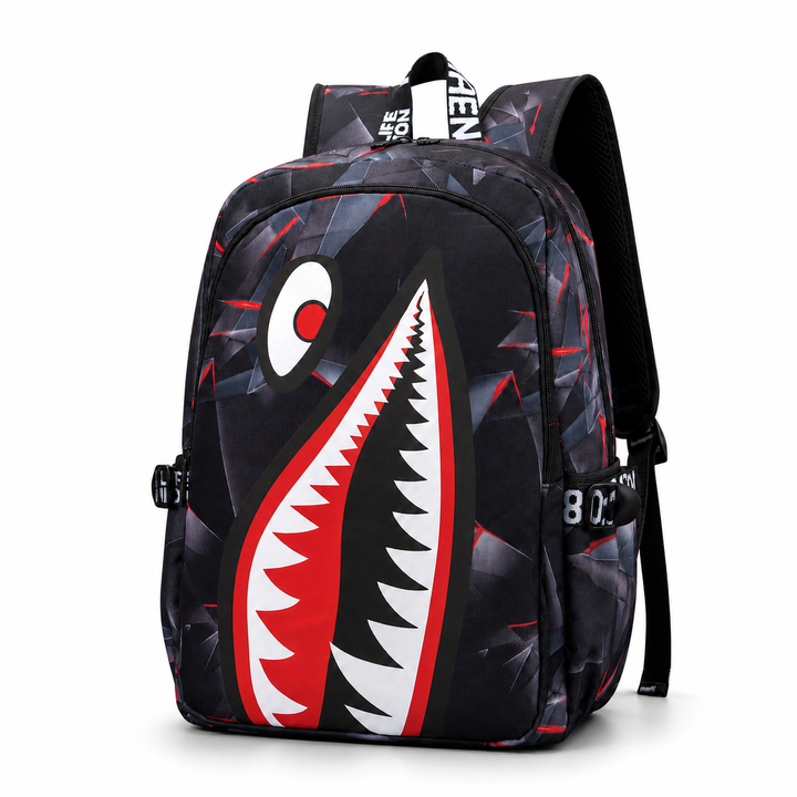 Shark Mouth Backpack for Boys Large Capacity Lightweight Primary School Bag