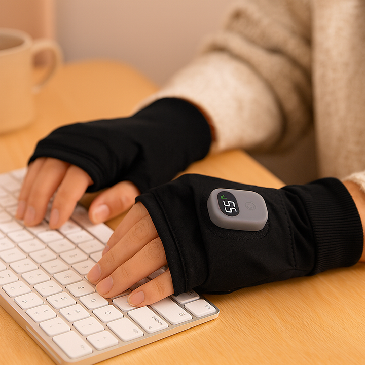 Fingerless Heated Gloves Mittens Hand Warmers for Laptop Gaming Typing