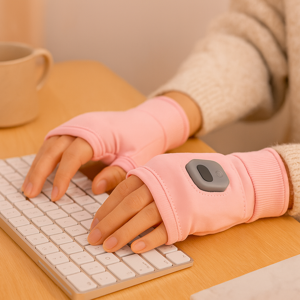 Fingerless Heated Gloves Mittens Hand Warmers for Laptop Gaming Typing