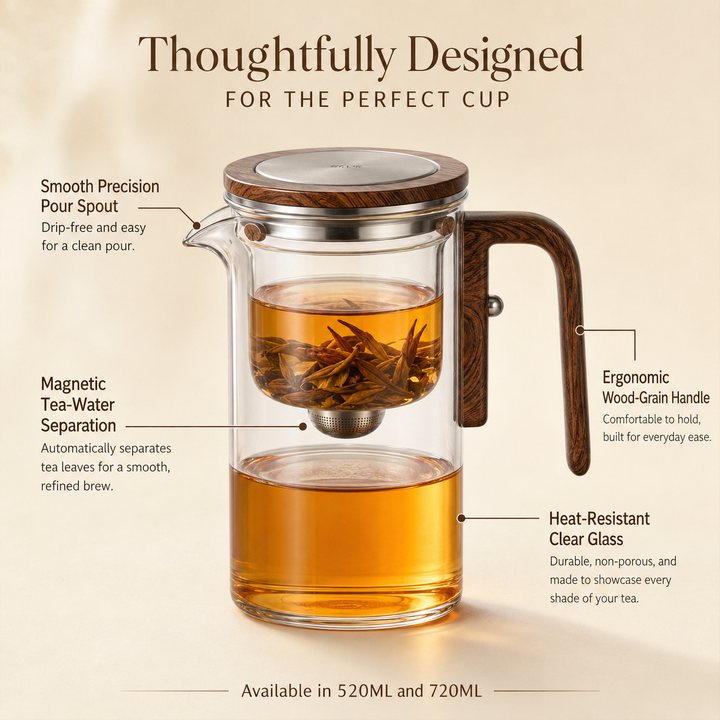 Magnetic Infuser Teapot with Filter Glass Teapot
