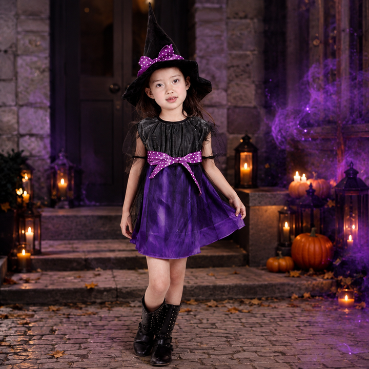 Girls Witch Costume with Hat Halloween Costume
