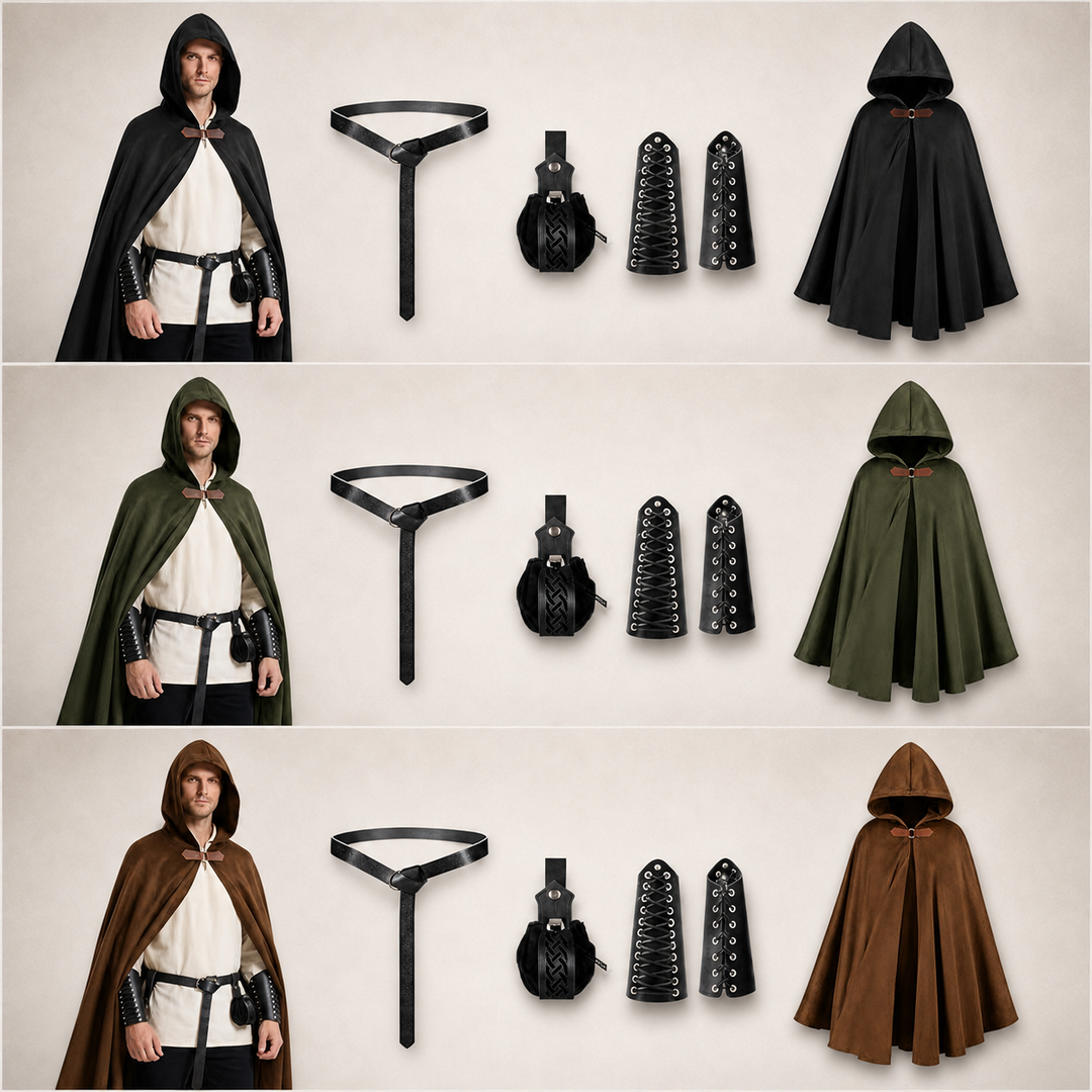 Medieval Hooded Cape Renaissance Halloween Costume Accessory