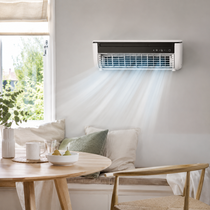 Cordless Wall Mounted Kitchen Fan Wireless Cooling Mist No Drill Dormitory