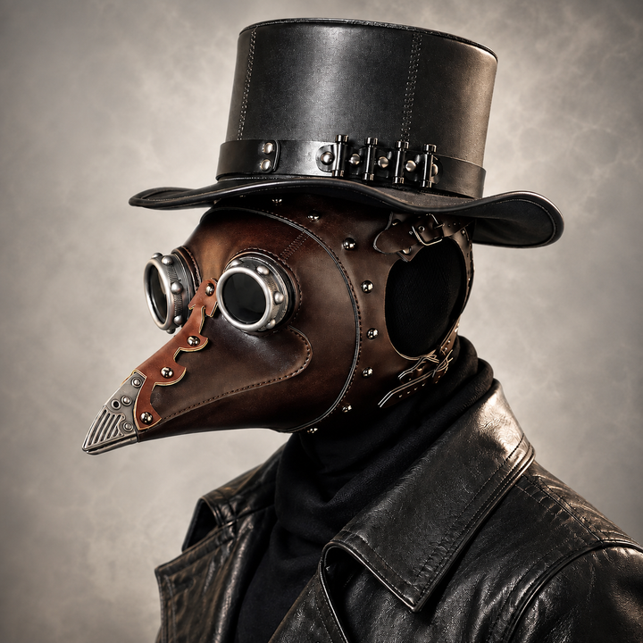 Plague Doctor Mask and Hat Steampunk Halloween Costume Accessories