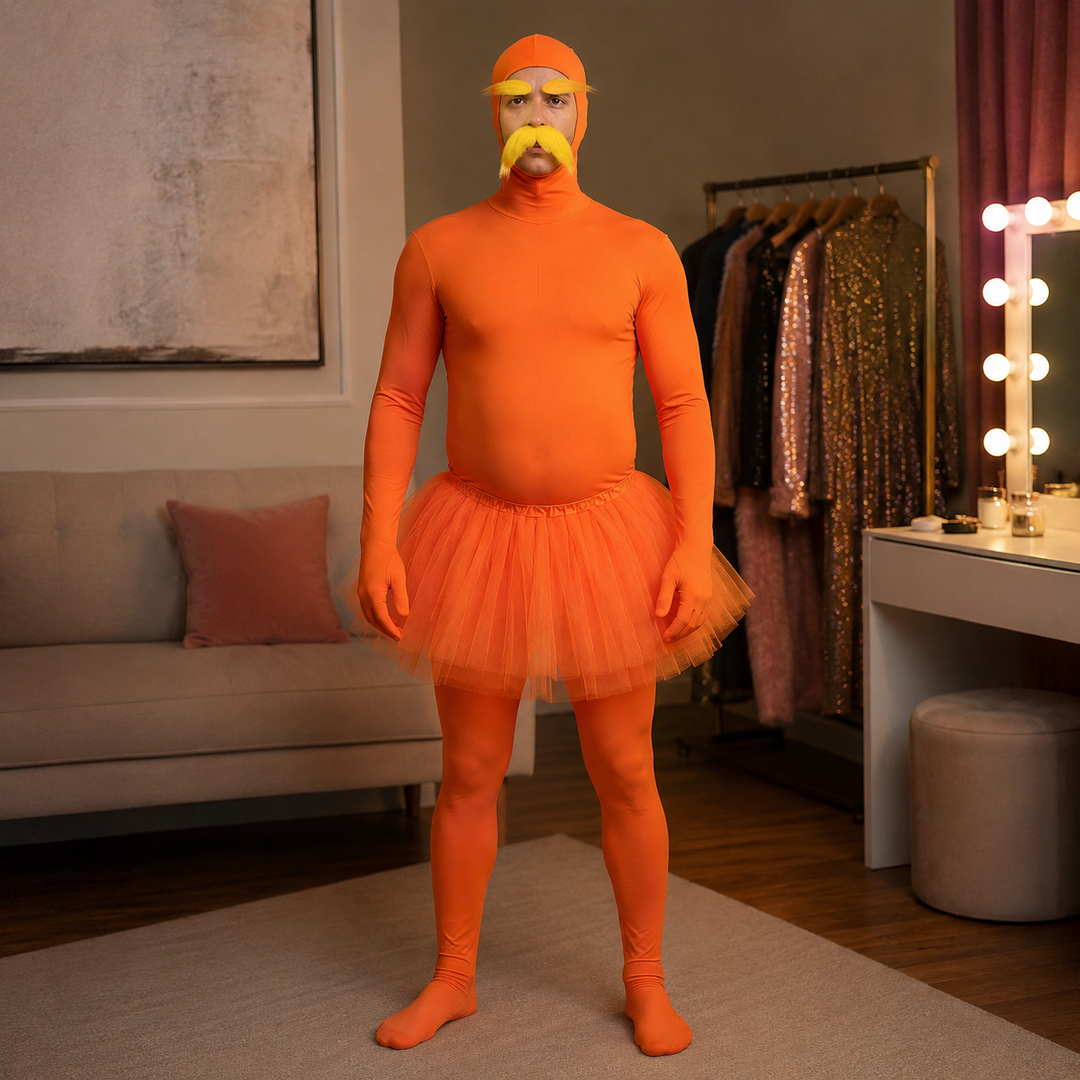 Orange Bodysuit Costume Funny Character Halloween Outfit