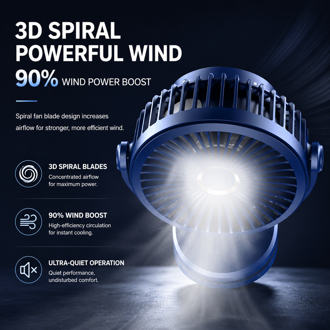 Clip On Fan 10000mAh Rechargeable Portable Desk Fan 4 Speeds Quiet