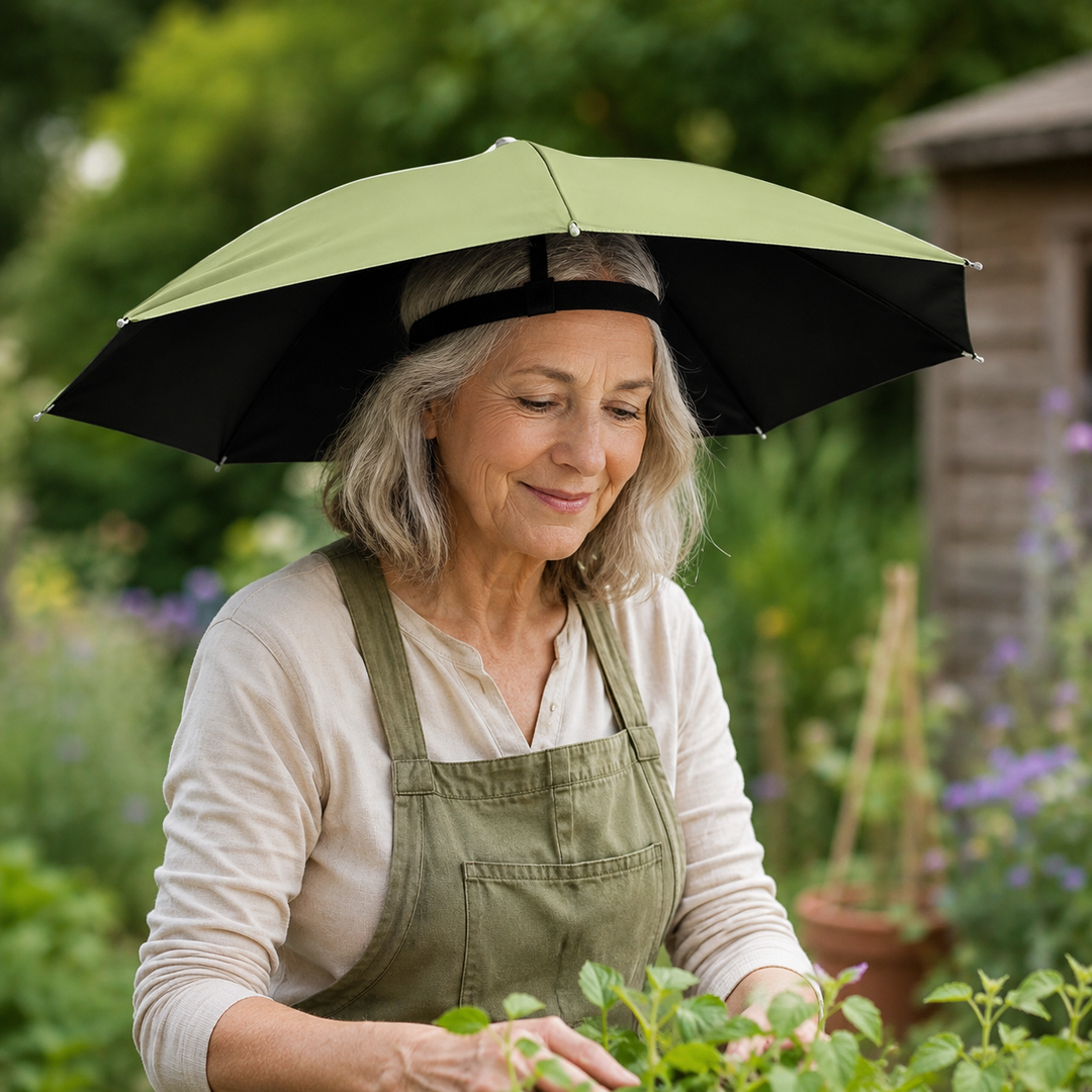 Foldable Head Umbrella Hat Windproof Fishing Camping Beach Outdoor