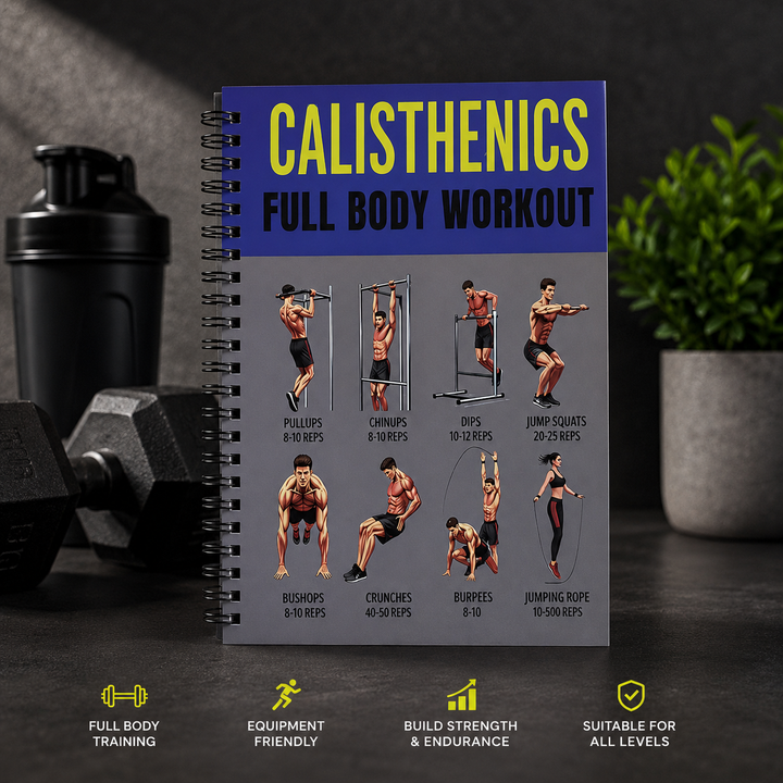Calisthenics Workout Journal Bodyweight Training Log Daily Plan Exercise Book