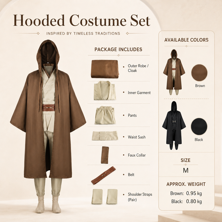 Anakin Skywalker Jedi Robe and Cloak Costume Set for Men