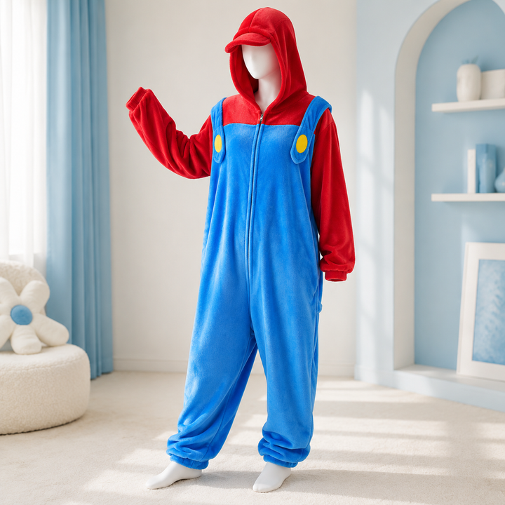 Mario and Luigi Kids Onesie Pajamas Cosplay Sleepwear