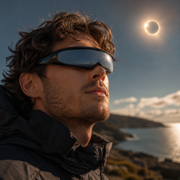 Solar Eclipse Glasses with Case Protective Sport Eyewear for Safe Eclipse Watching