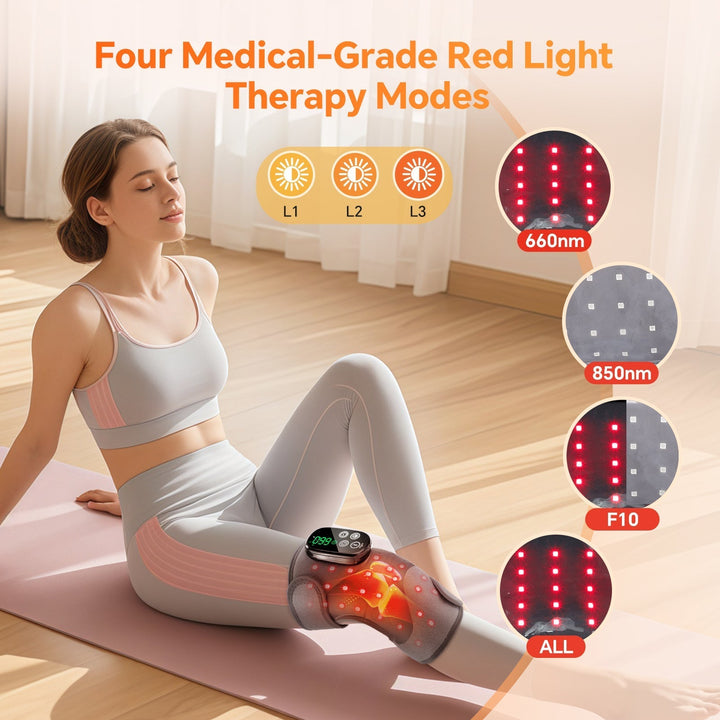 LED Knee Wrap Red Light Therapy Vibration Motors