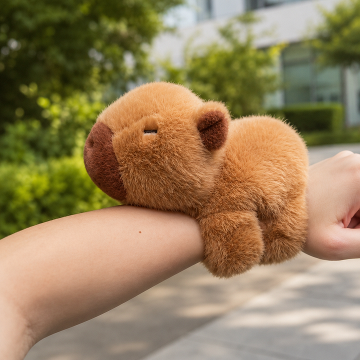 Capybara Slap Snap Wristband Bracelet Kawaii Plush Kids Toy