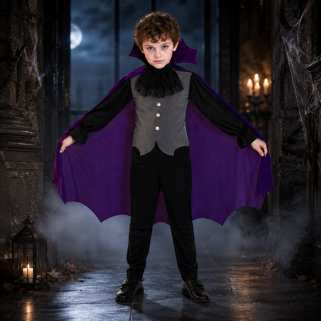 Vampire Costume for Girls with Cape and Vest Halloween Costume