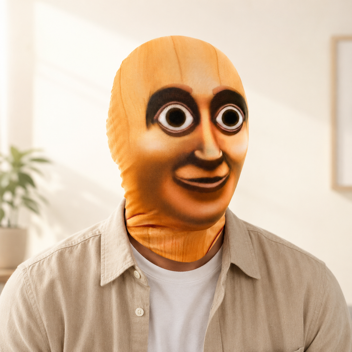 3D Bald Guy Full Face Novelty Mask Costume for Adults