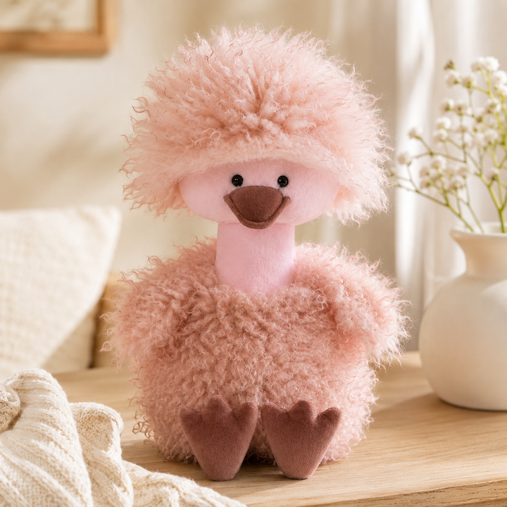 Cute Curly Duck Plush Toy Soft Fluffy Stuffed Throw Pillow Kids Gift