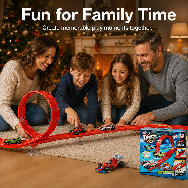 Race Track Toy Set with Twistable Tracks for Creative Racing Play
