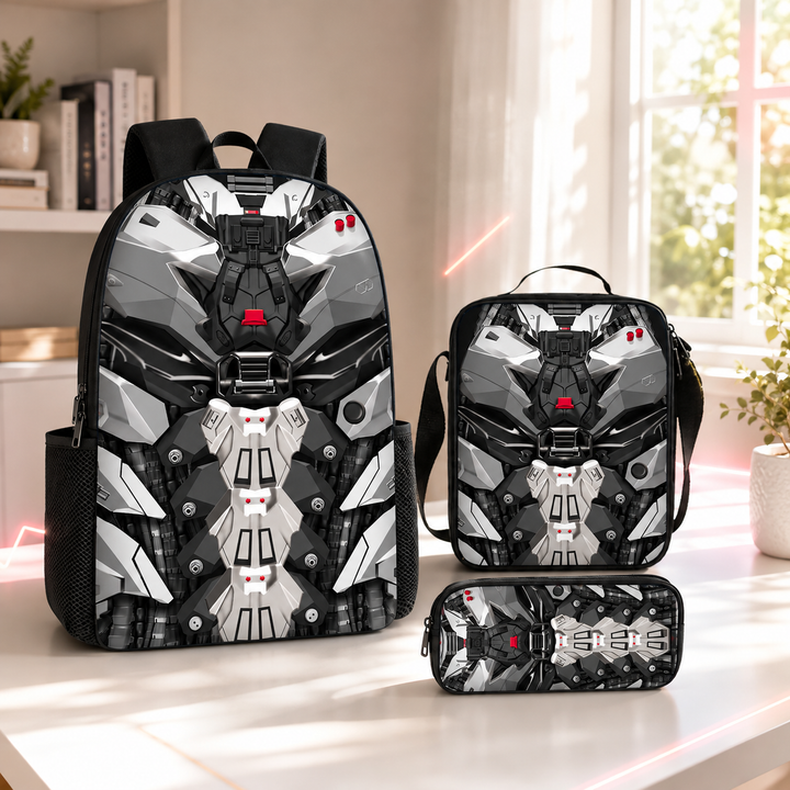 Boys Cyberpunk Robot School Backpack Set for Students