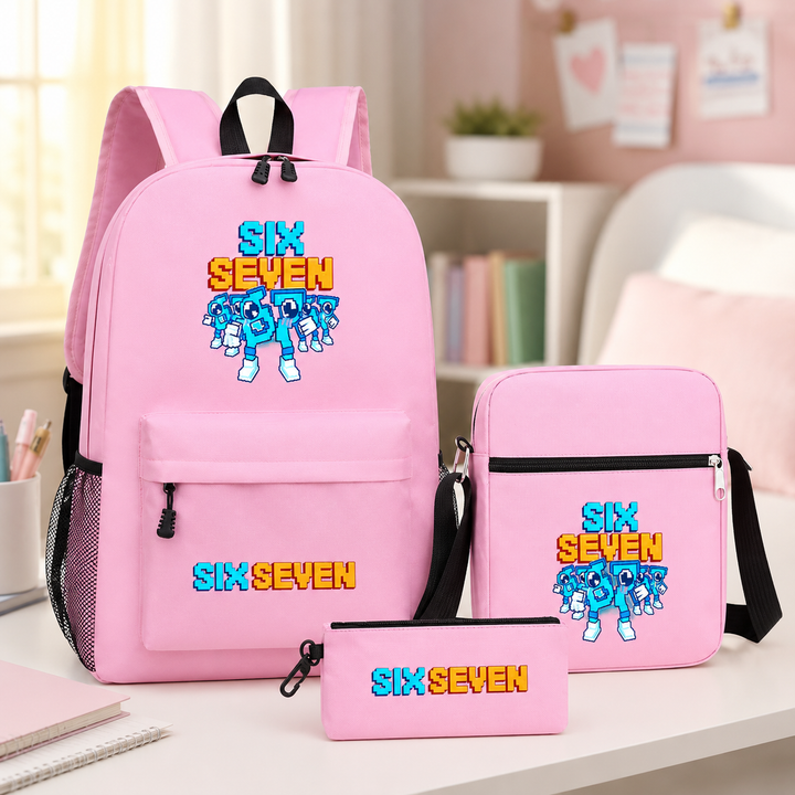 67 Six Seven Backpack 3-Piece Set with Crossbody Bag and Pencil Case for School