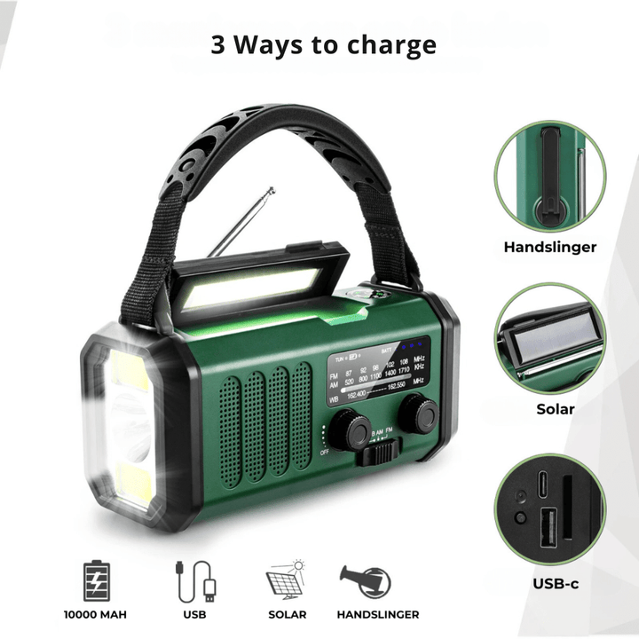 Emergency Radio Solar USB Charger Portable Power Bank