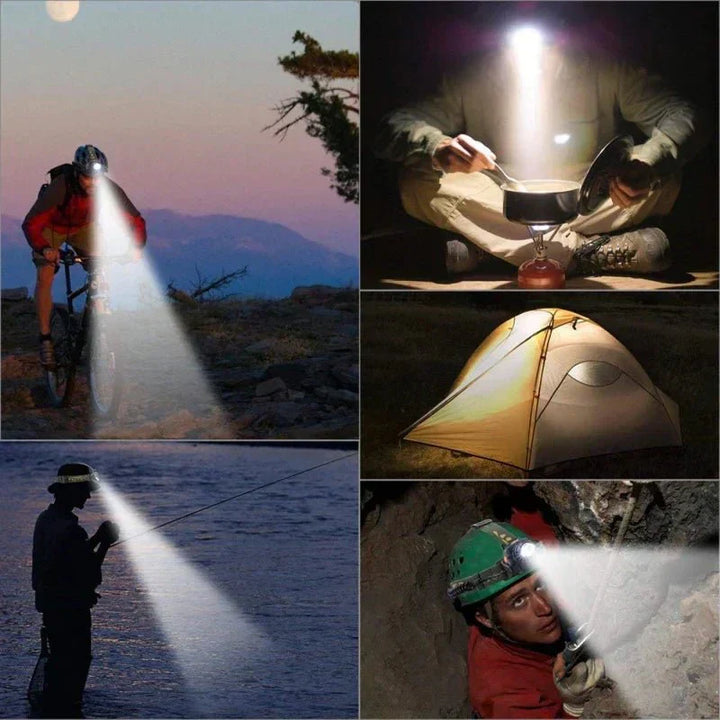 Rechargeable Waterproof LED Head Torch with Zoom Function