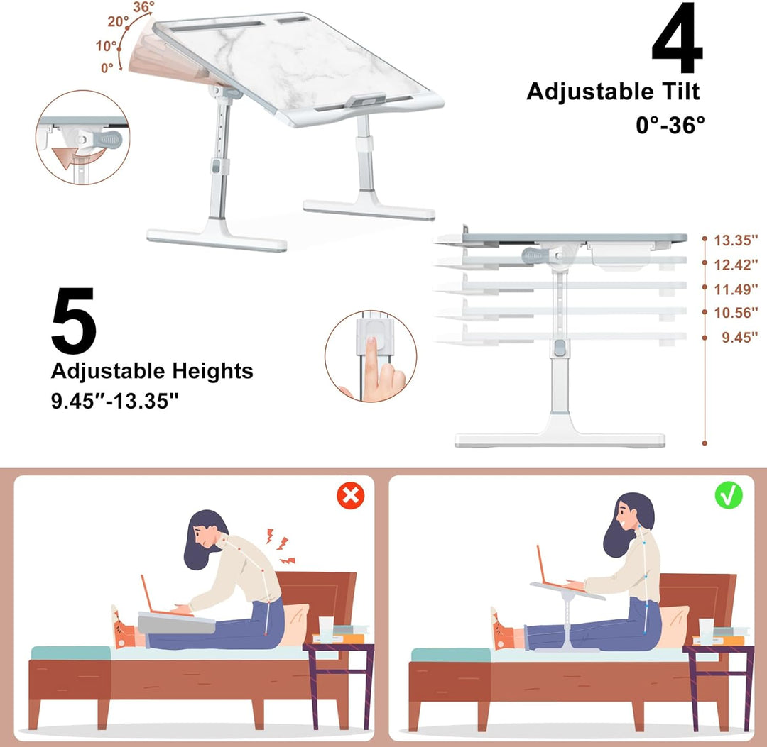 Adjustable Laptop Stand Bed Desk