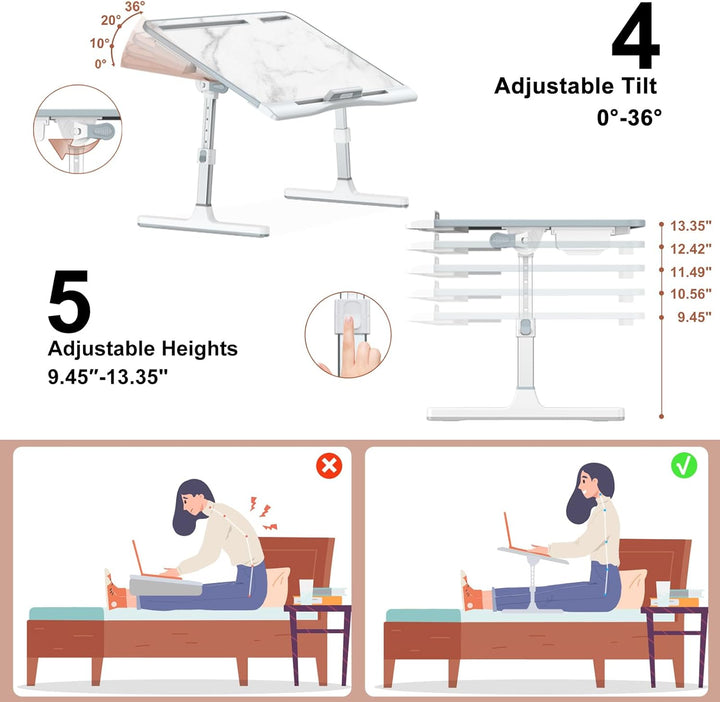 Adjustable Laptop Stand Bed Desk