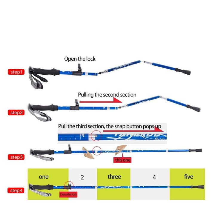 Adjustable Foldable Telescopic Hiking Trekking Poles